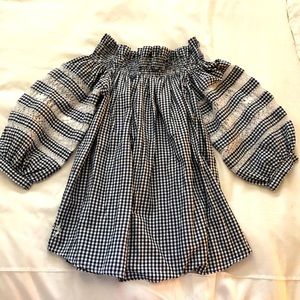 mi golondrina blouse EUC size small navy gingham